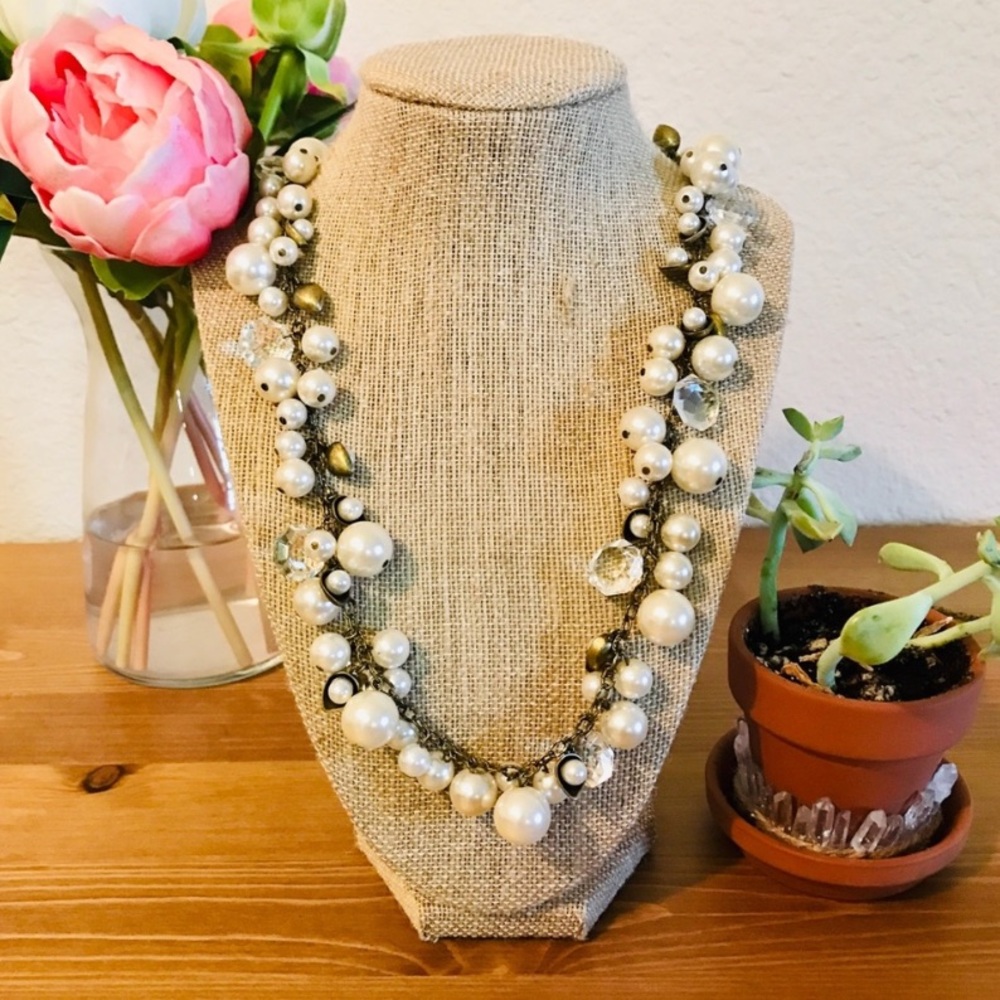 NWT Chloe + Isabel faux pearl crystal necklace